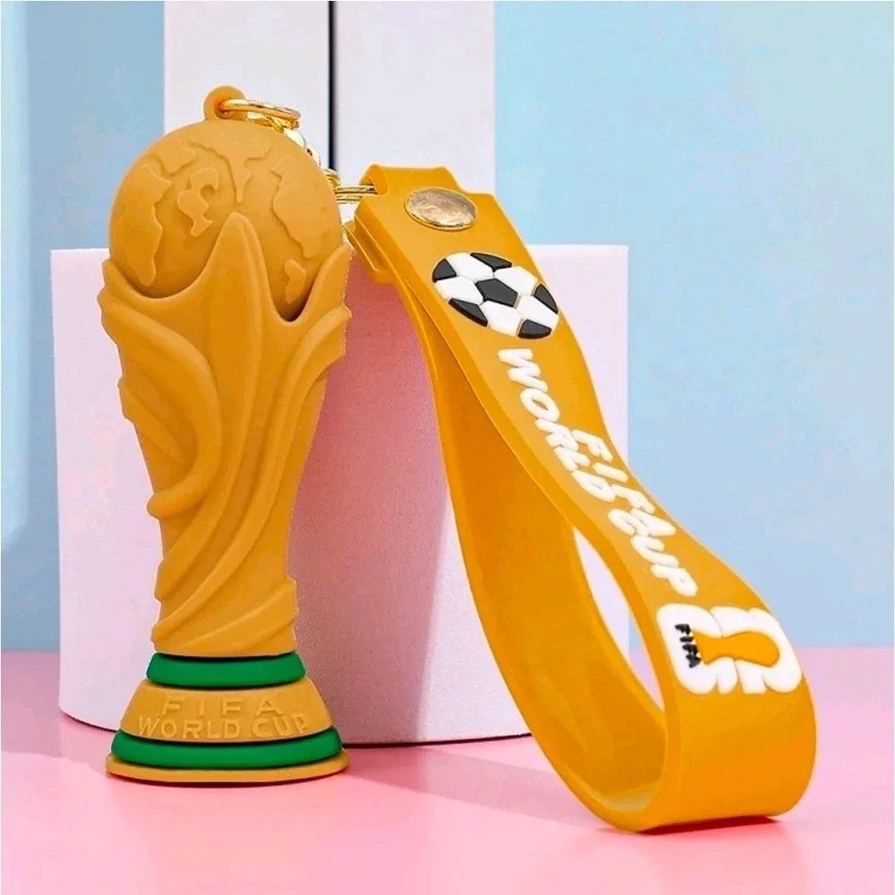 Canada FIFA World Cup 2026 Keychain Set of 2 Mascot & Trophy Souvenir New